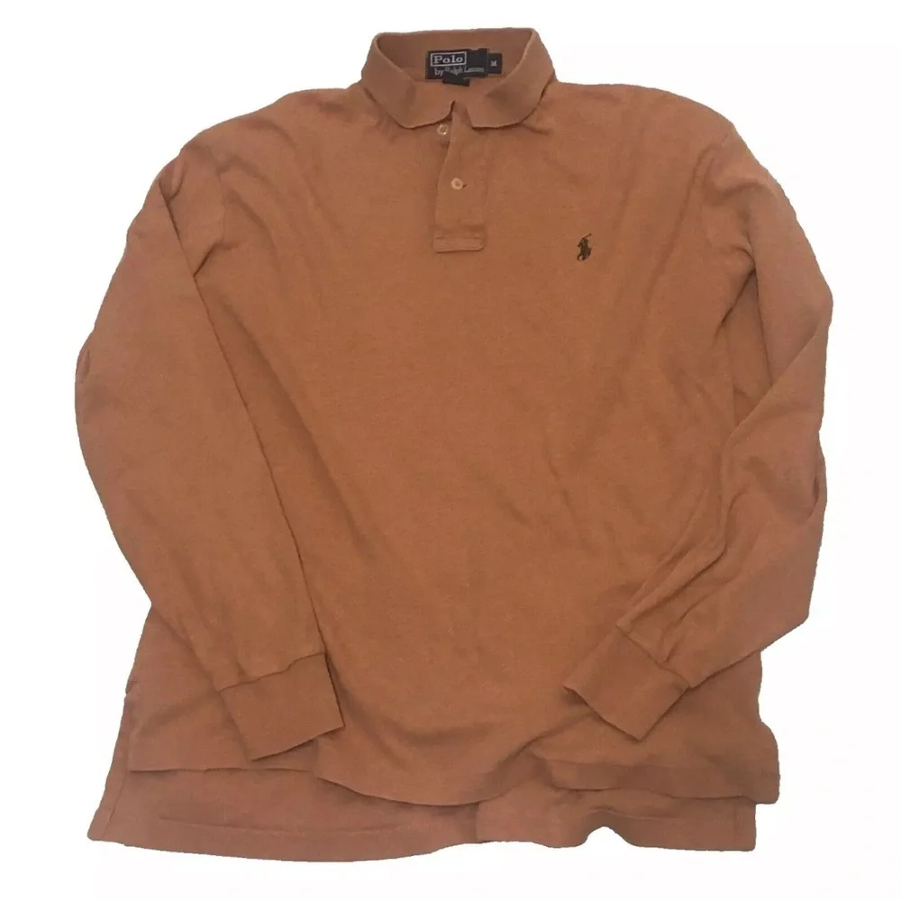 Lot of 2 Polo Ralph Lauren Golf Shirt Short Sleeve/ Long Sleeve Orange Size M